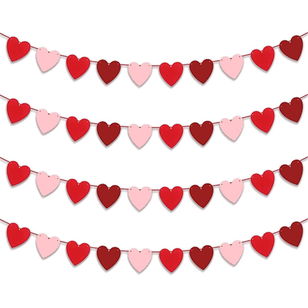 4-Piece Valentine Heart Garland Set
