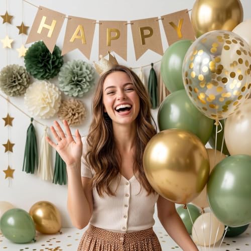 Sage Green Birthday Decoration Set