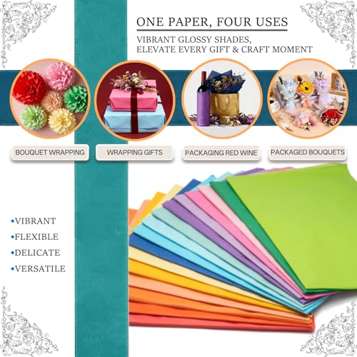 BEZNH Tissue Paper Bulk | 16 Colors 14" X 20" Gift Tissue Paper