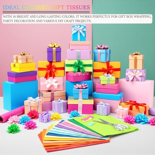 BEZNH Tissue Paper Bulk | 16 Colors 14" X 20" Gift Tissue Paper