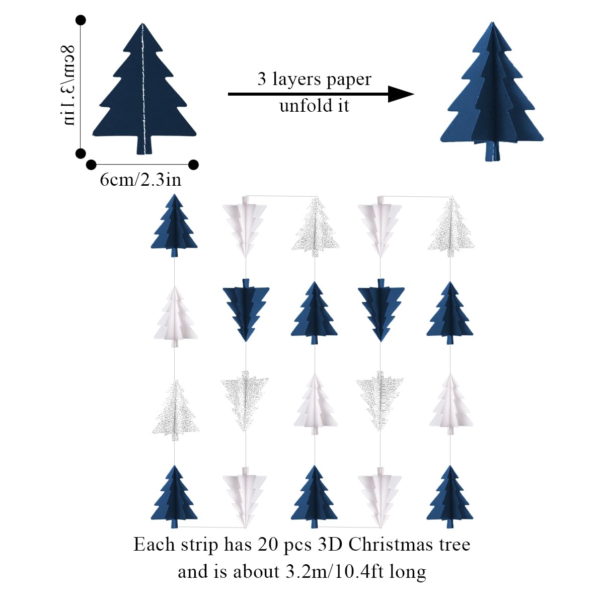 3D Christmas Tree Paper Garlands