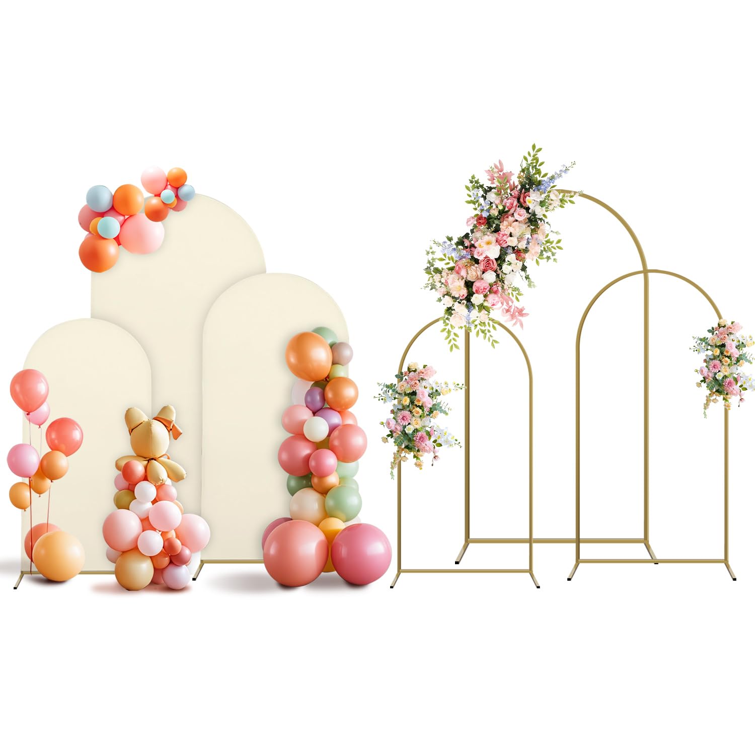 3-Piece Gold Arch Backdrop Stand Set