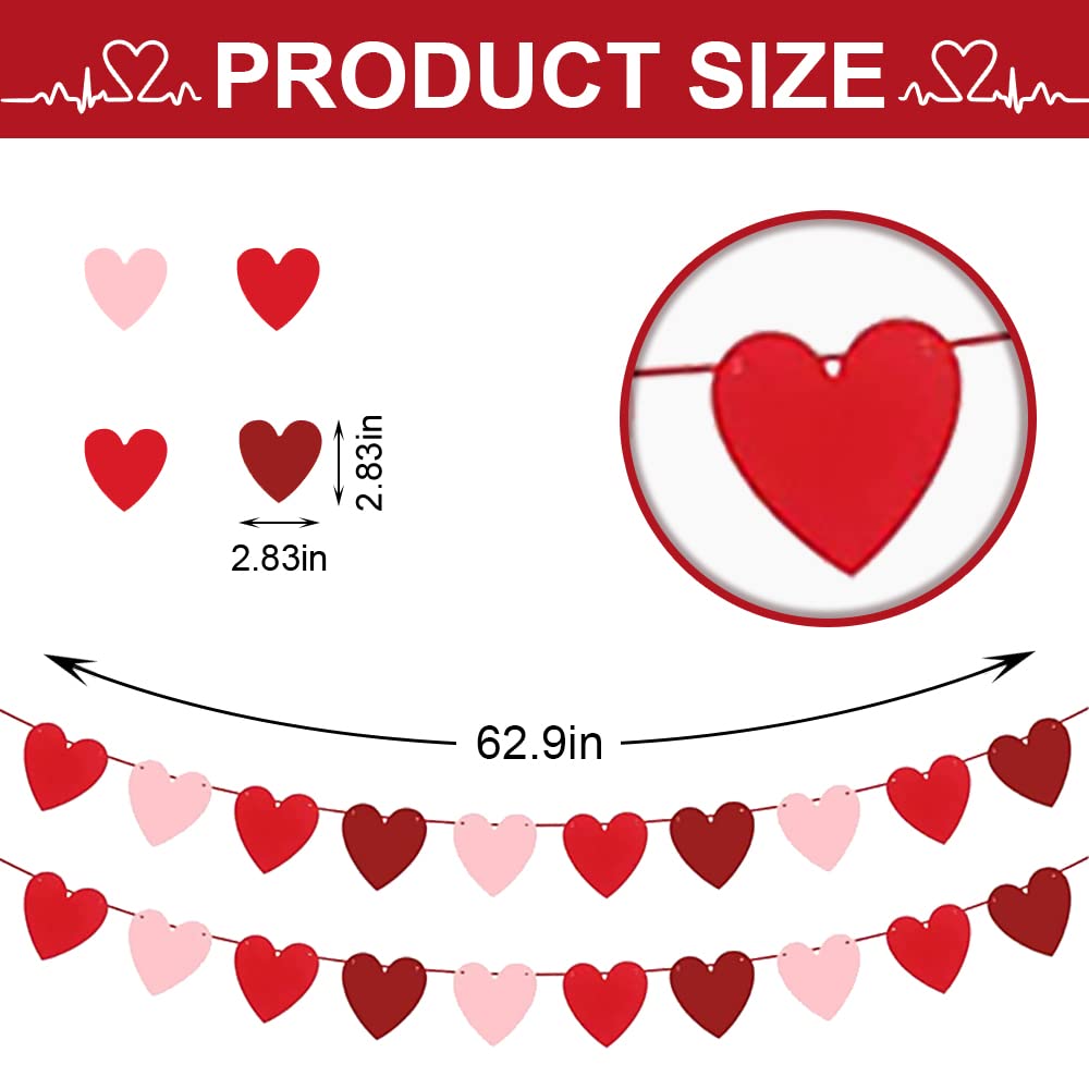 4-Piece Valentine Heart Garland Set