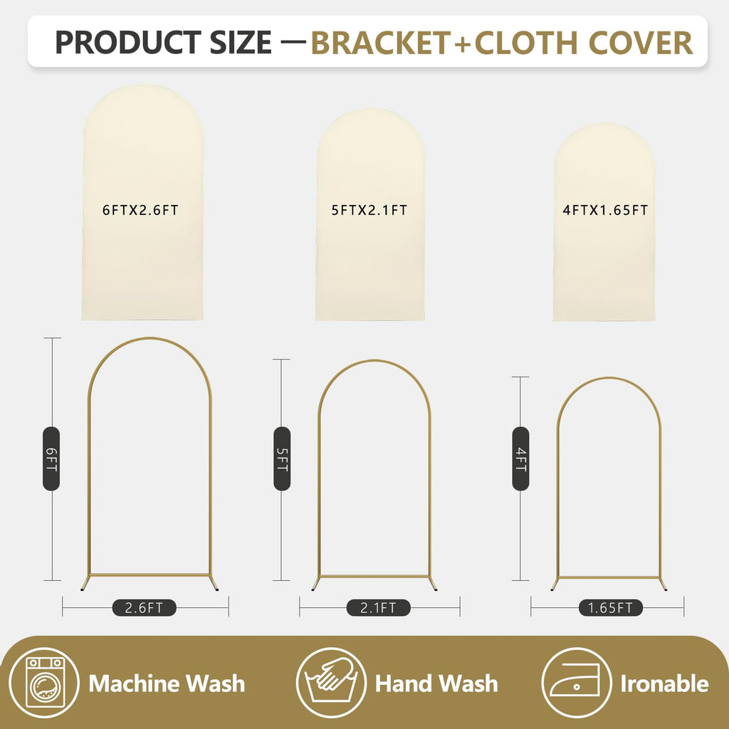 3-Piece Gold Arch Backdrop Stand Set