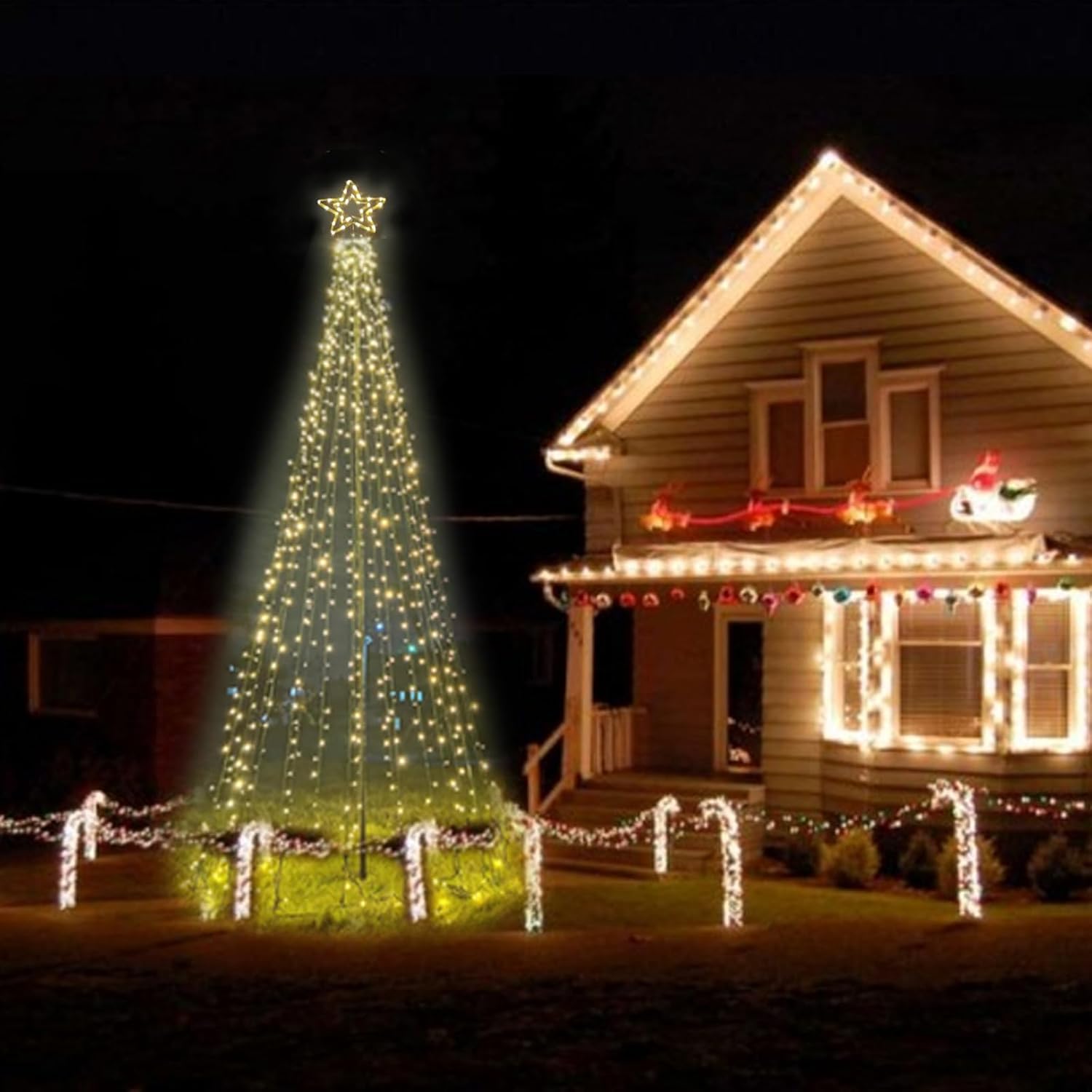 12FT Lighted Outdoor Christmas Tree
