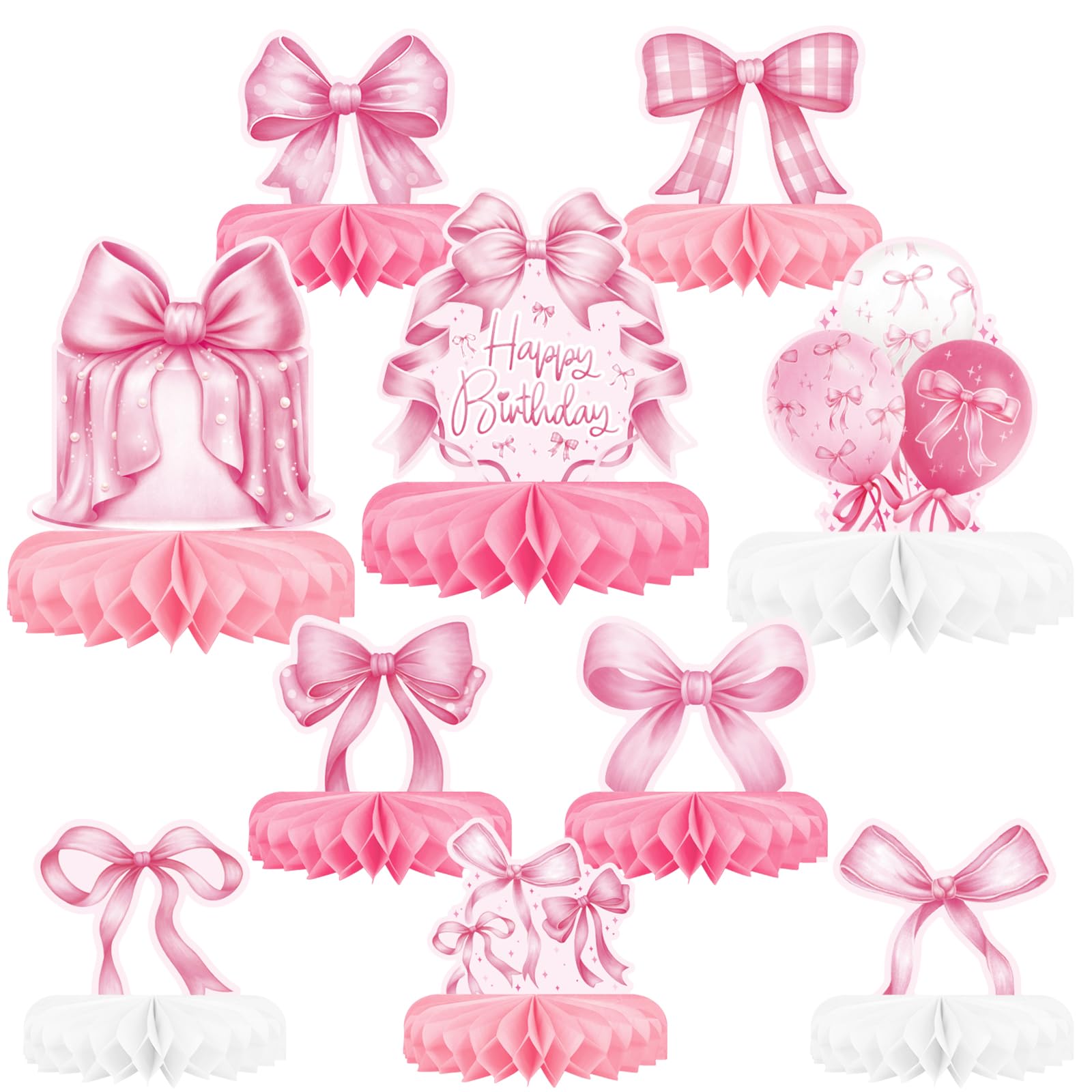 Birthday Decorations Set - Birthday Themed Honeycomb Centerpiece, Table Decoration for Kids' Birthday Party Supplies