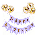 Happy Birthday Banner with Gold Balloons