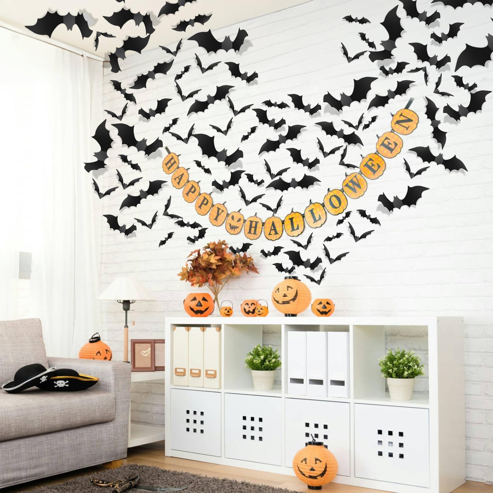 3D Halloween Bat Wall Stickers