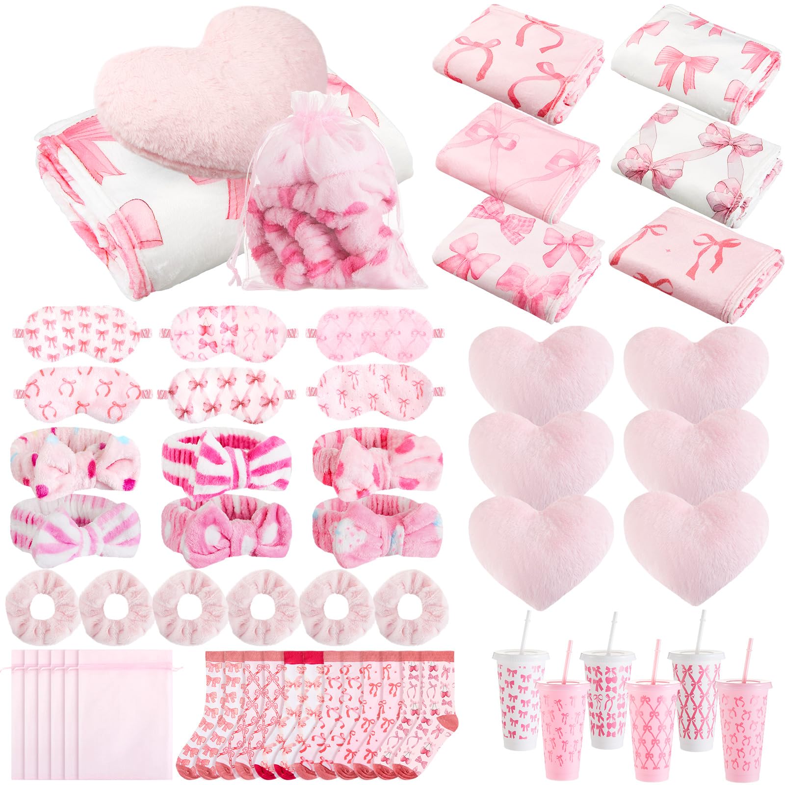 Fanfanwin 48 Pcs/6 Set Sleepover Party Supplies