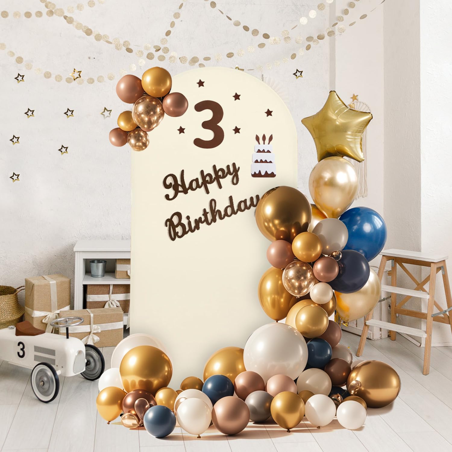 3-Piece Gold Arch Backdrop Stand Set