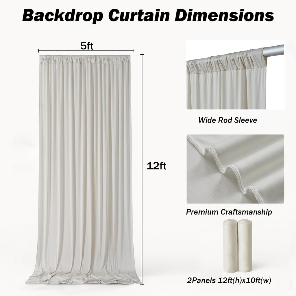 12 ft Backdrop Curtains for Weddings, Birthdays and Photos
