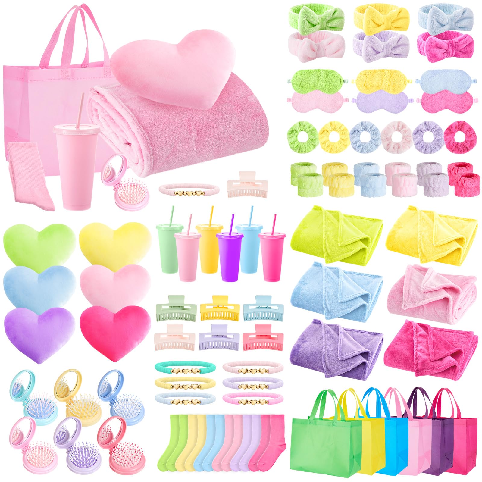 Fanfanwin 72 Pcs Sleepover Party Supplies, Spa Slumber Favor