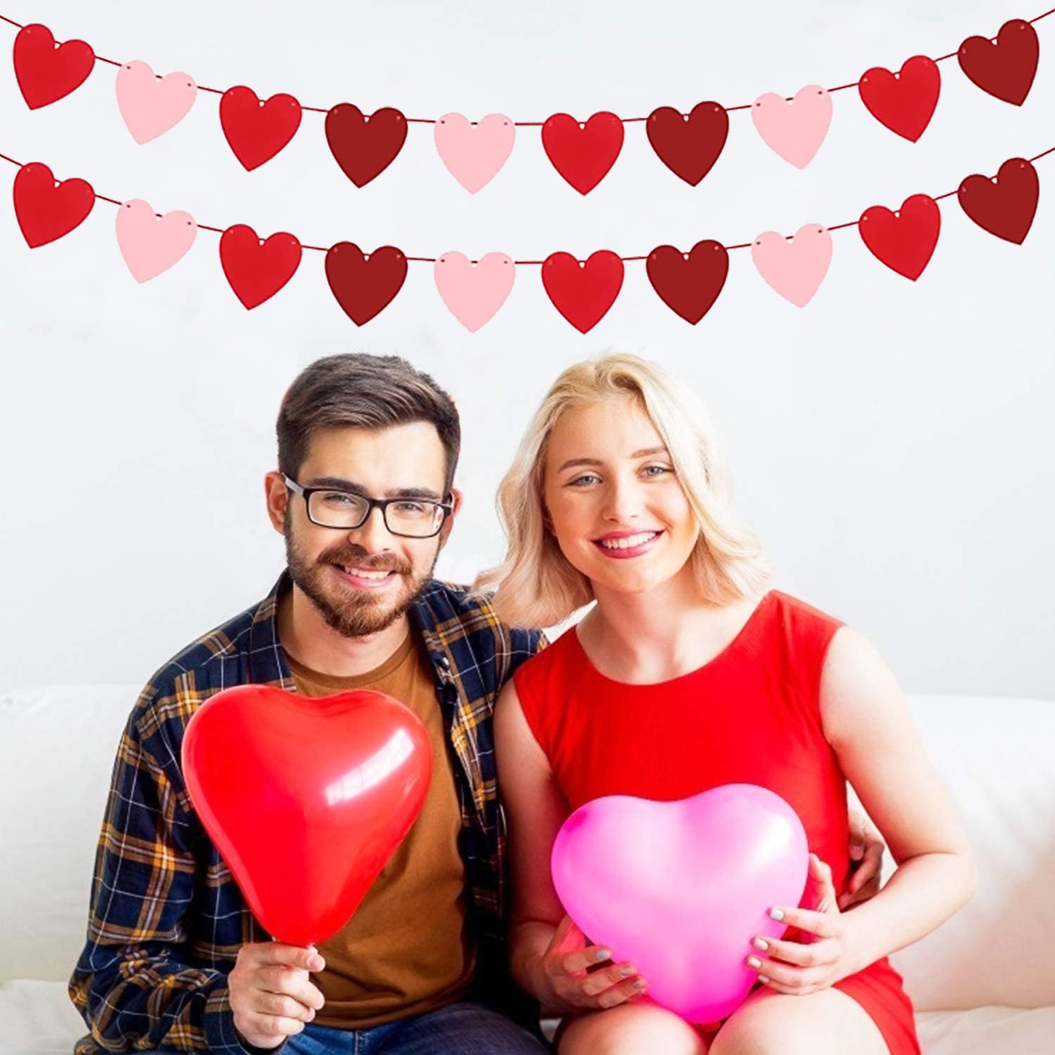4-Piece Valentine Heart Garland Set