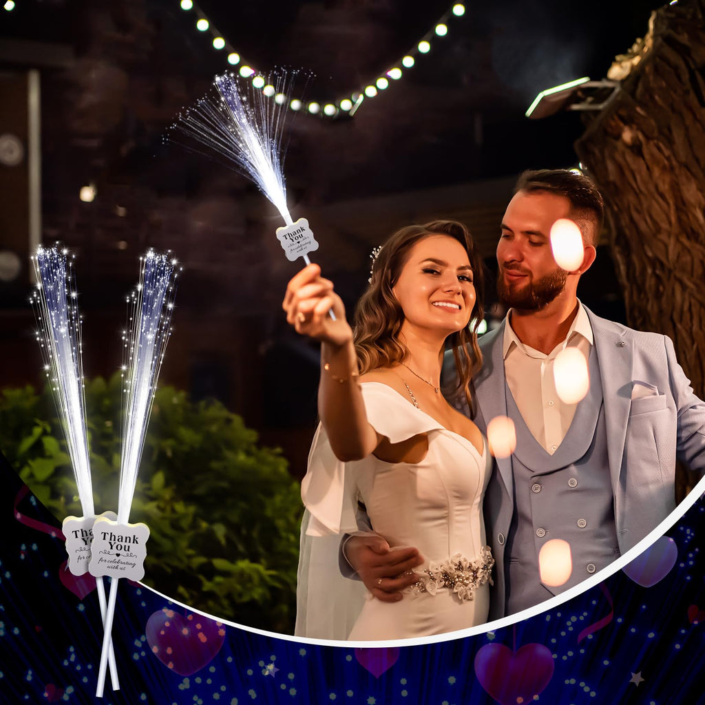 White LED Fiber Optic Glow Wands