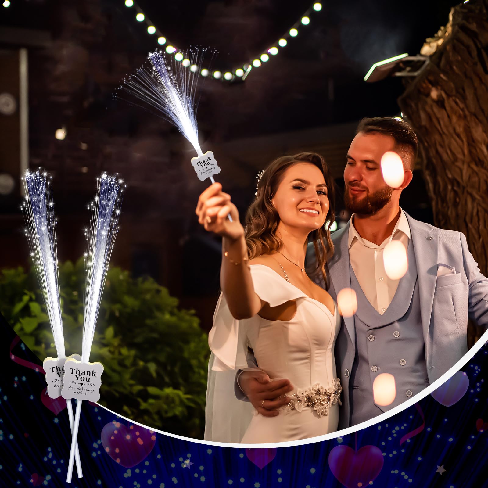 White LED Fiber Optic Glow Wands