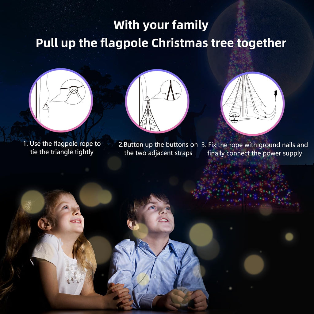 Flagpole LED Christmas Tree