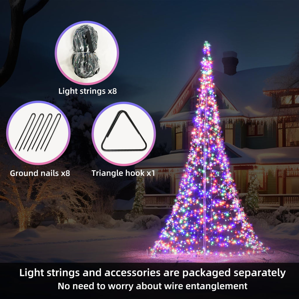 Flagpole LED Christmas Tree