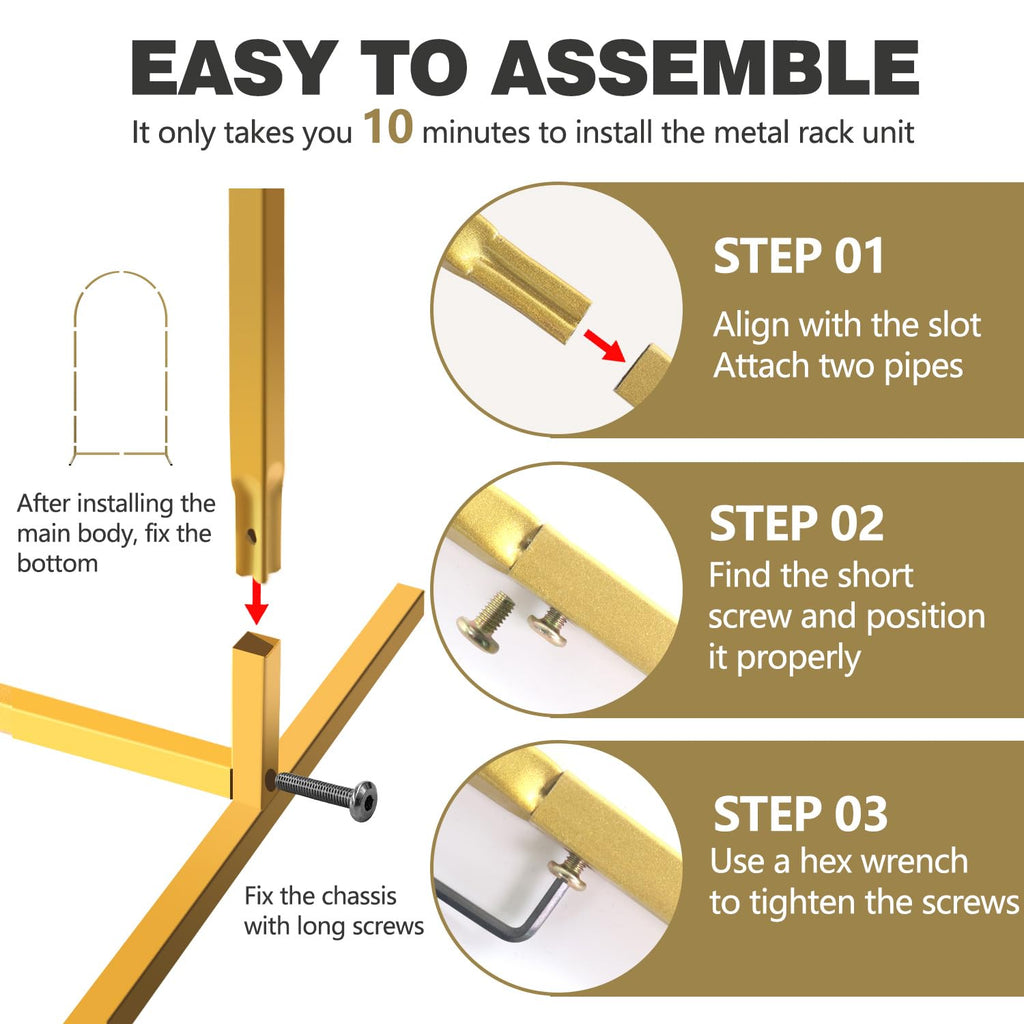 3-Piece Gold Arch Backdrop Stand Set
