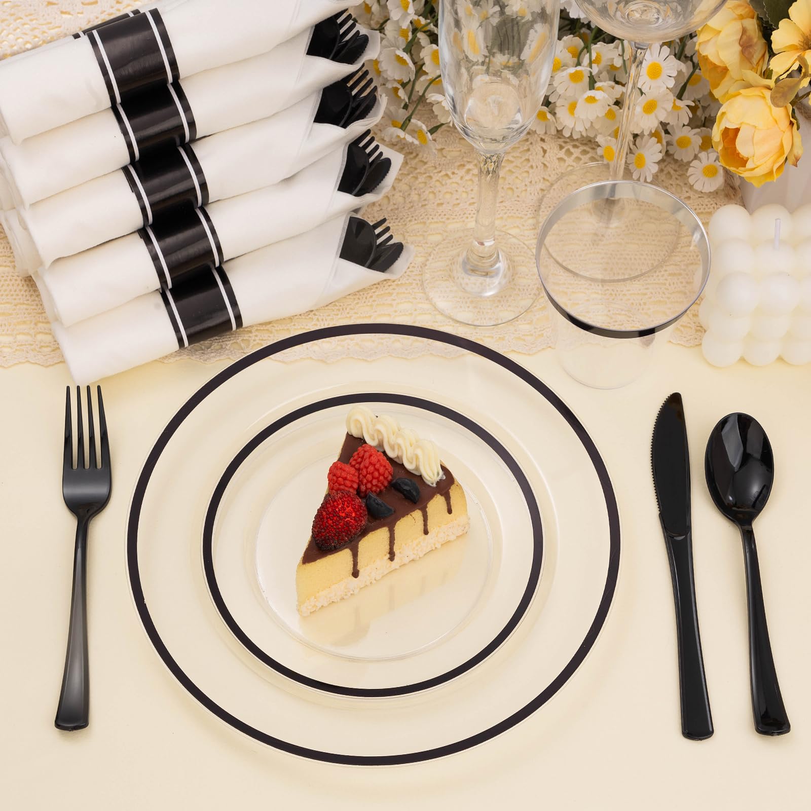 BESTSTAR Disposable Dinnerware Sets