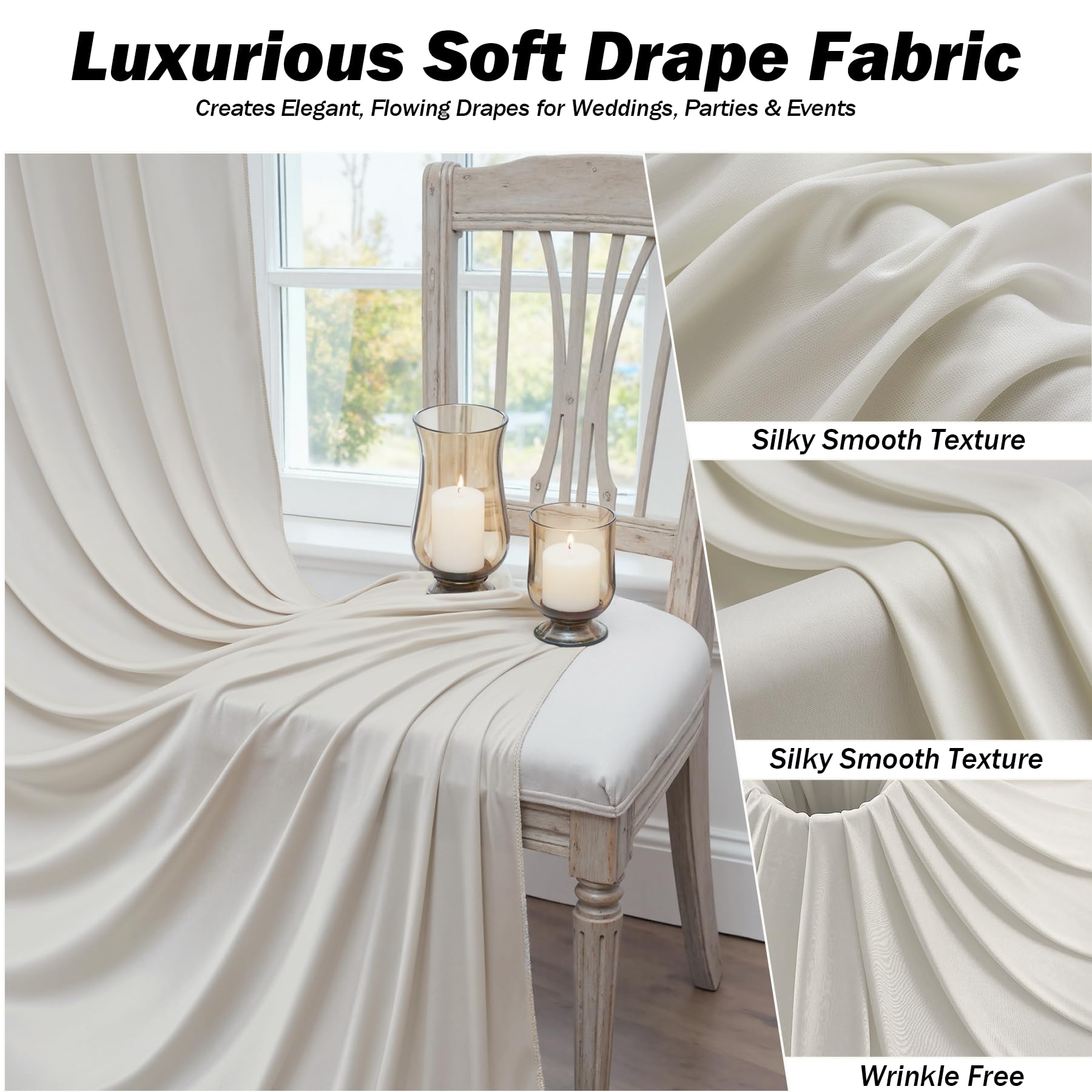 12 ft Backdrop Curtains for Weddings, Birthdays and Photos