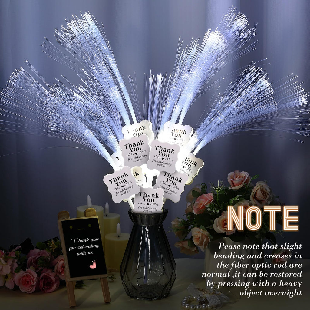 White LED Fiber Optic Glow Wands