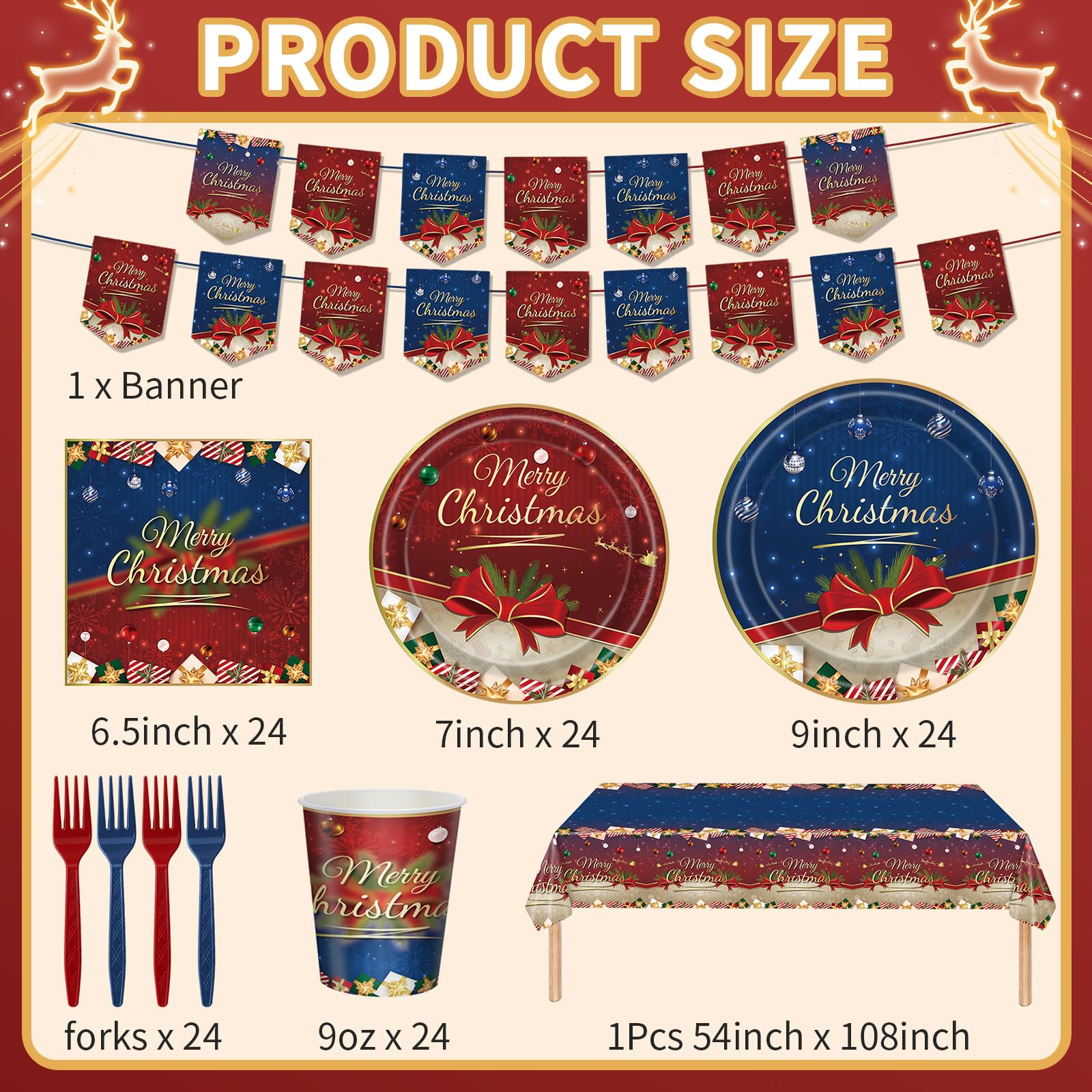 122-Piece Christmas Tableware Set