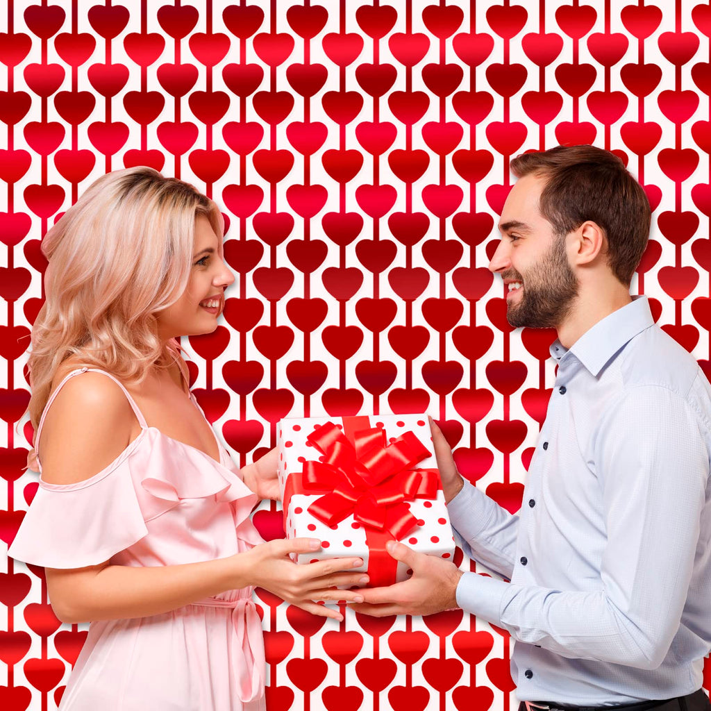 Valentine's Day Party Decorations Red Heart Foil Fringe Curtains
