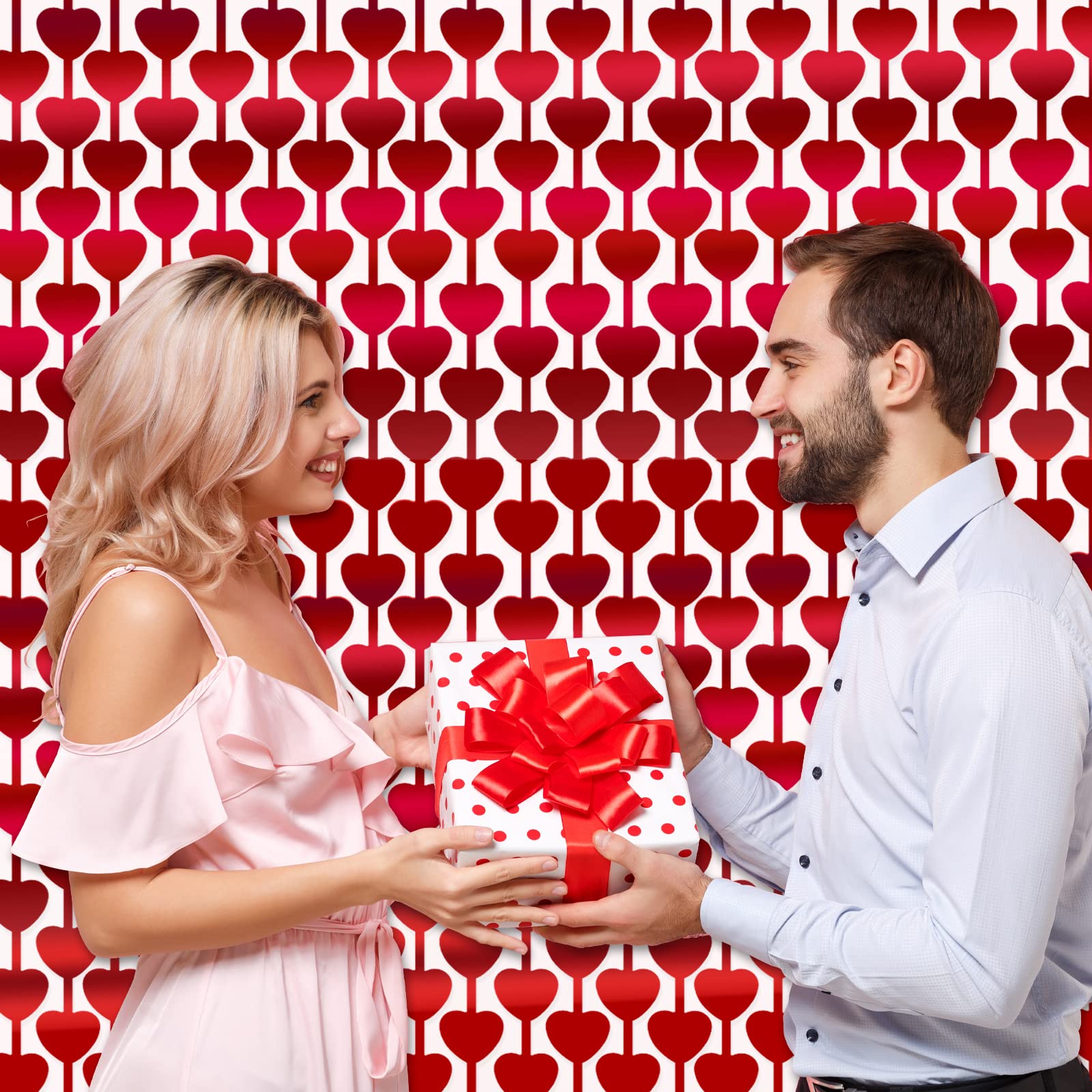 Valentine's Day Party Decorations Red Heart Foil Fringe Curtains