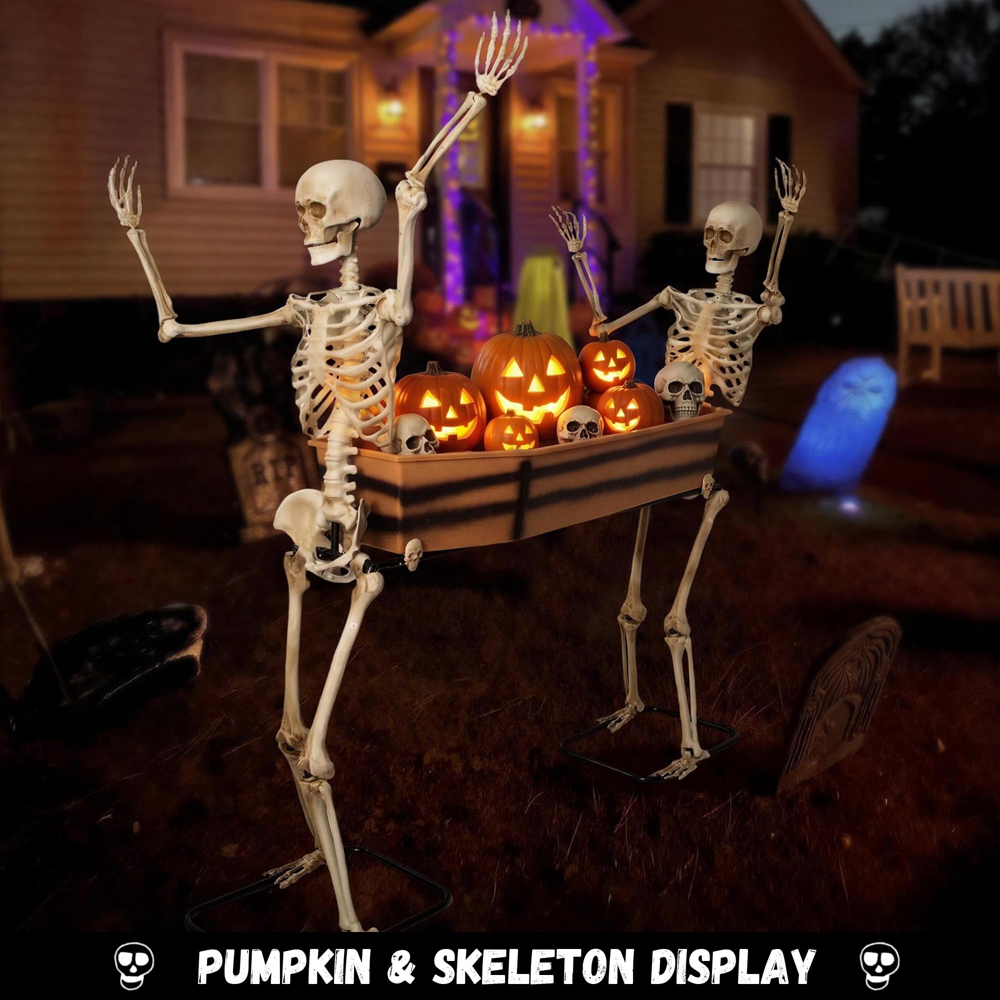 5FT Skeleton Coffin Halloween Decoration