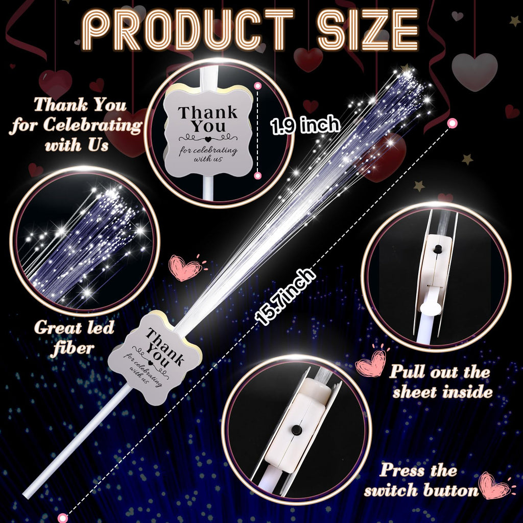White LED Fiber Optic Glow Wands