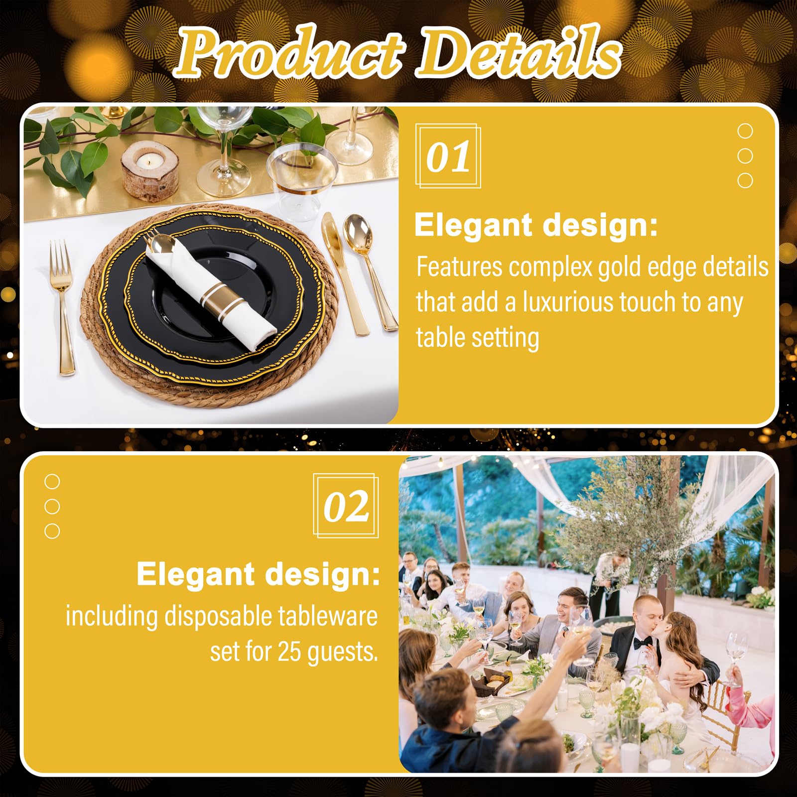 Hioasis Plastic Sets Disposable - Plastic Plates Set