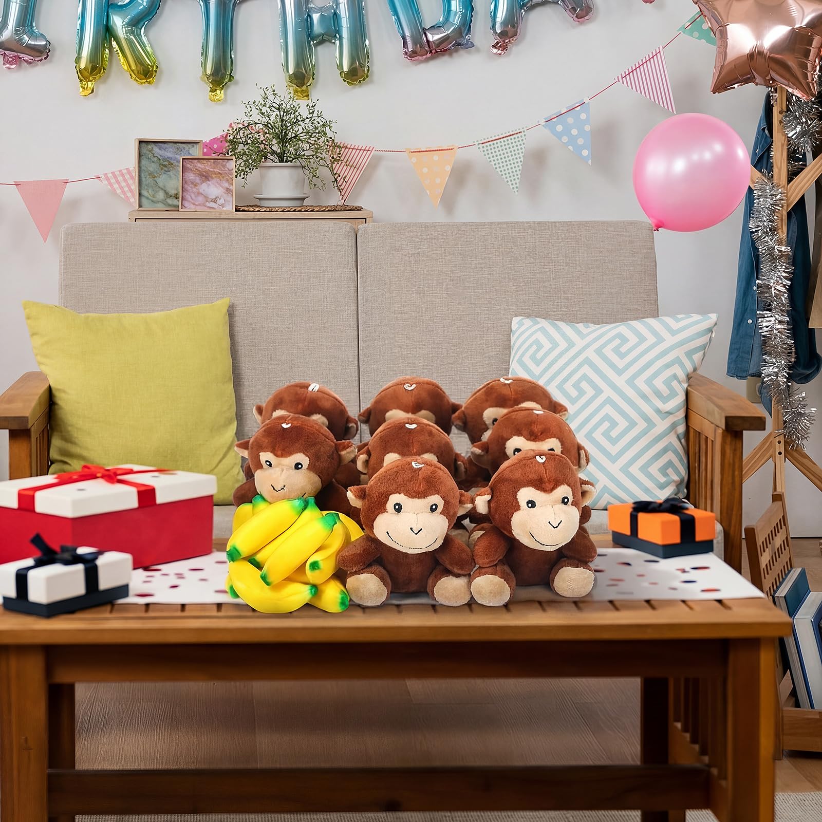 JolliLudo 48 Pcs Adopt a Monkey Plush Party Favors Curious Supplies