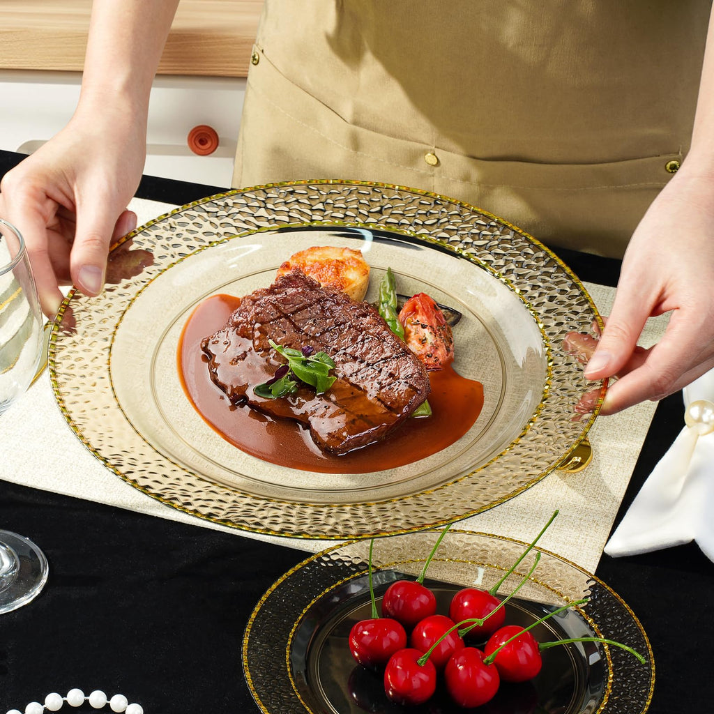 Bestluck Clear Plastic Dinnerware Set