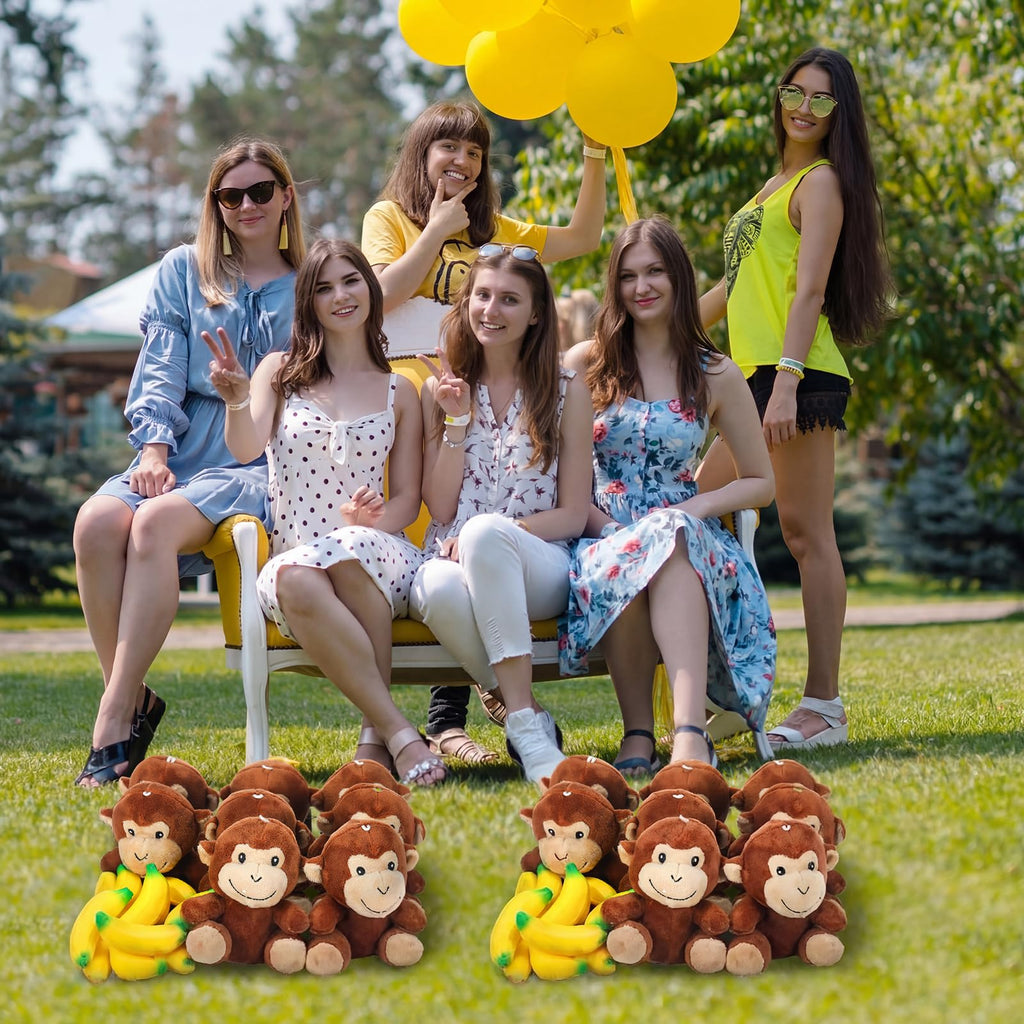 JolliLudo 48 Pcs Adopt a Monkey Plush Party Favors Curious Supplies