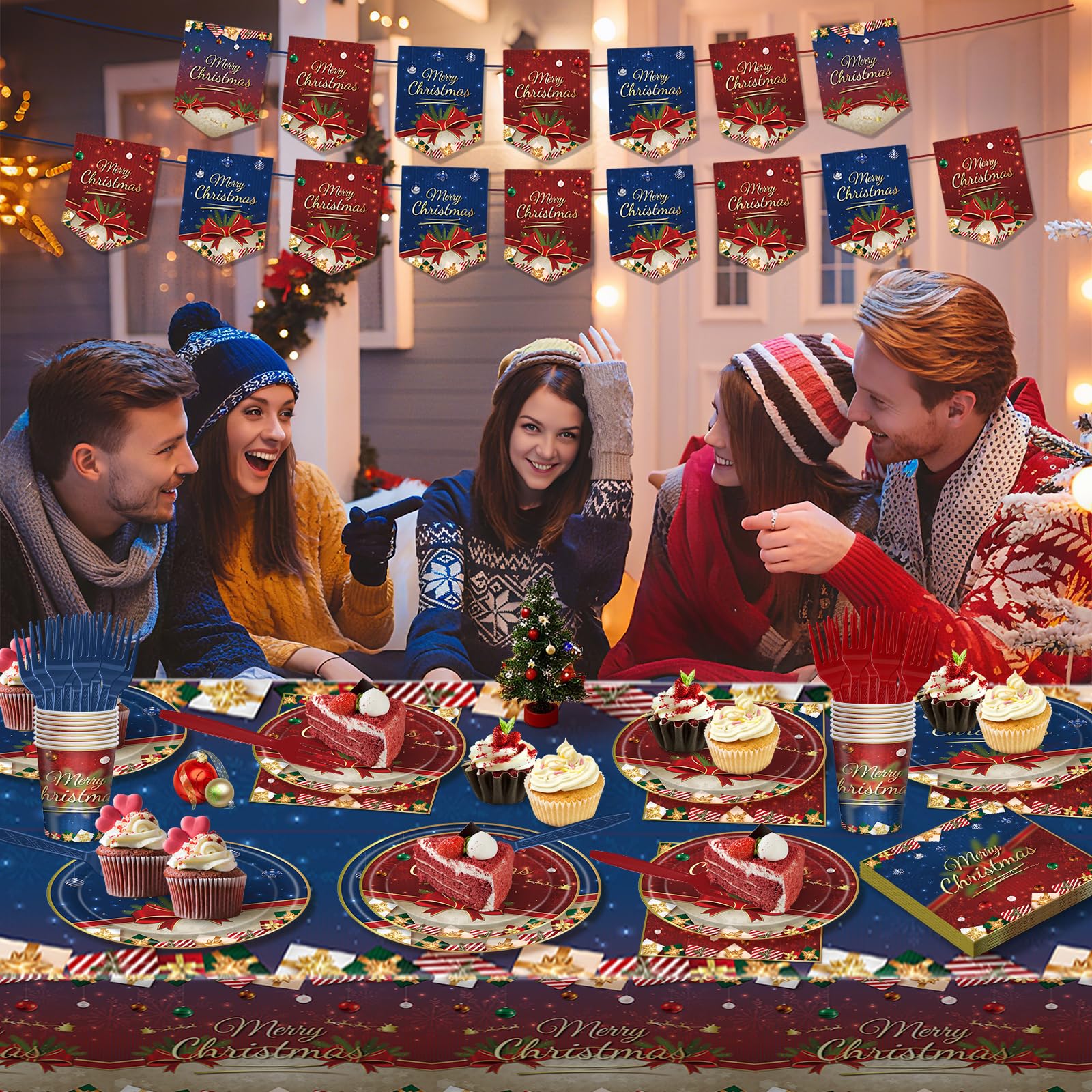 122-Piece Christmas Tableware Set