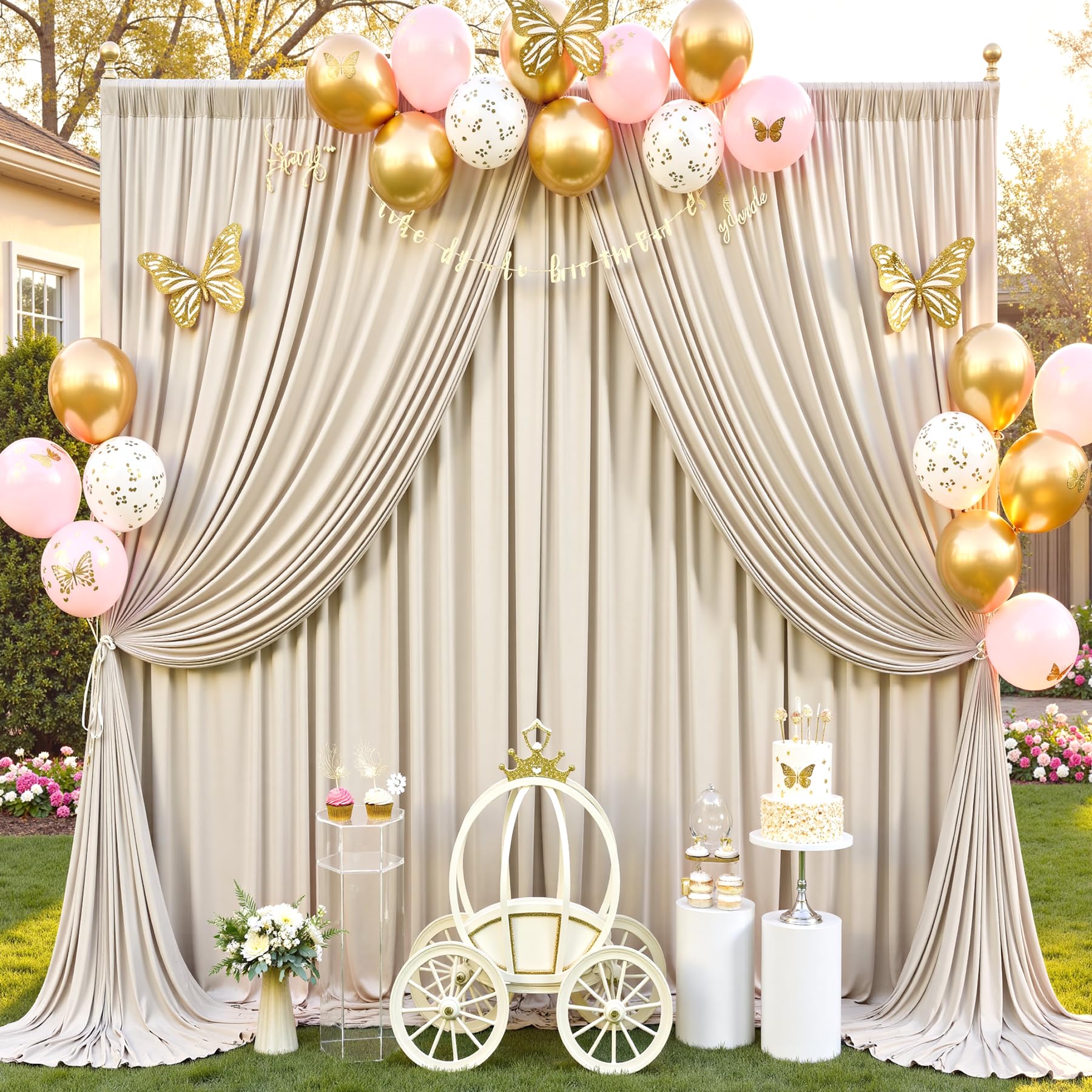 12 ft Backdrop Curtains for Weddings, Birthdays and Photos