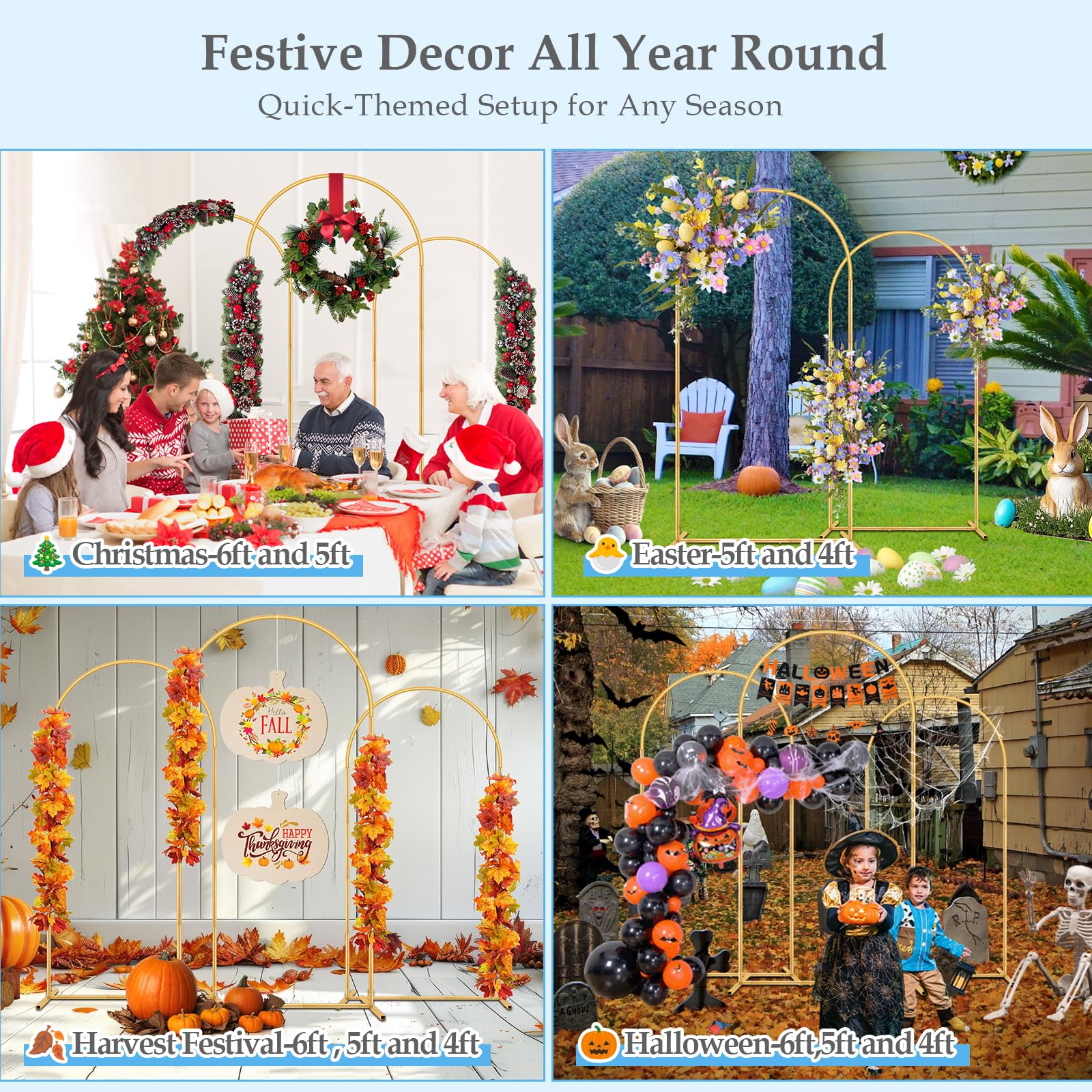 Antizz Wedding Arch Backdrop Stand Set of 3