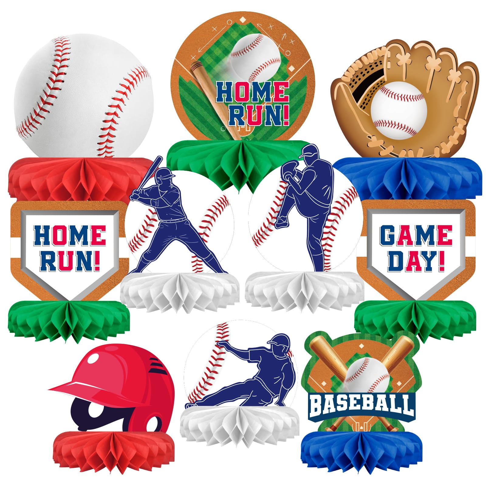 Birthday Decorations Set - Birthday Themed Honeycomb Centerpiece, Table Decoration for Kids' Birthday Party Supplies