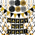 Black & Gold New Year Decoration Set