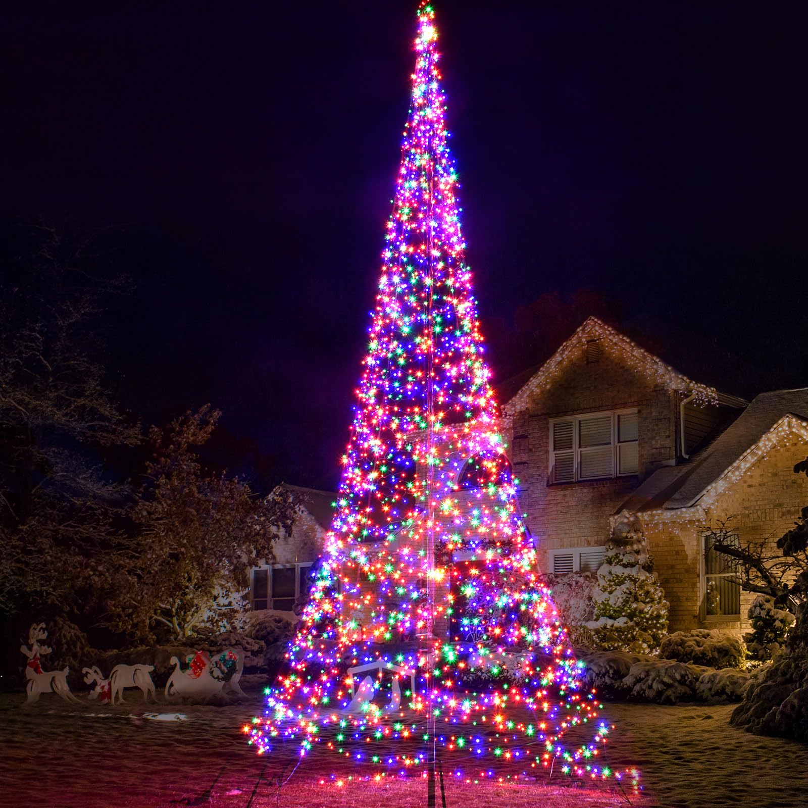 Flagpole LED Christmas Tree