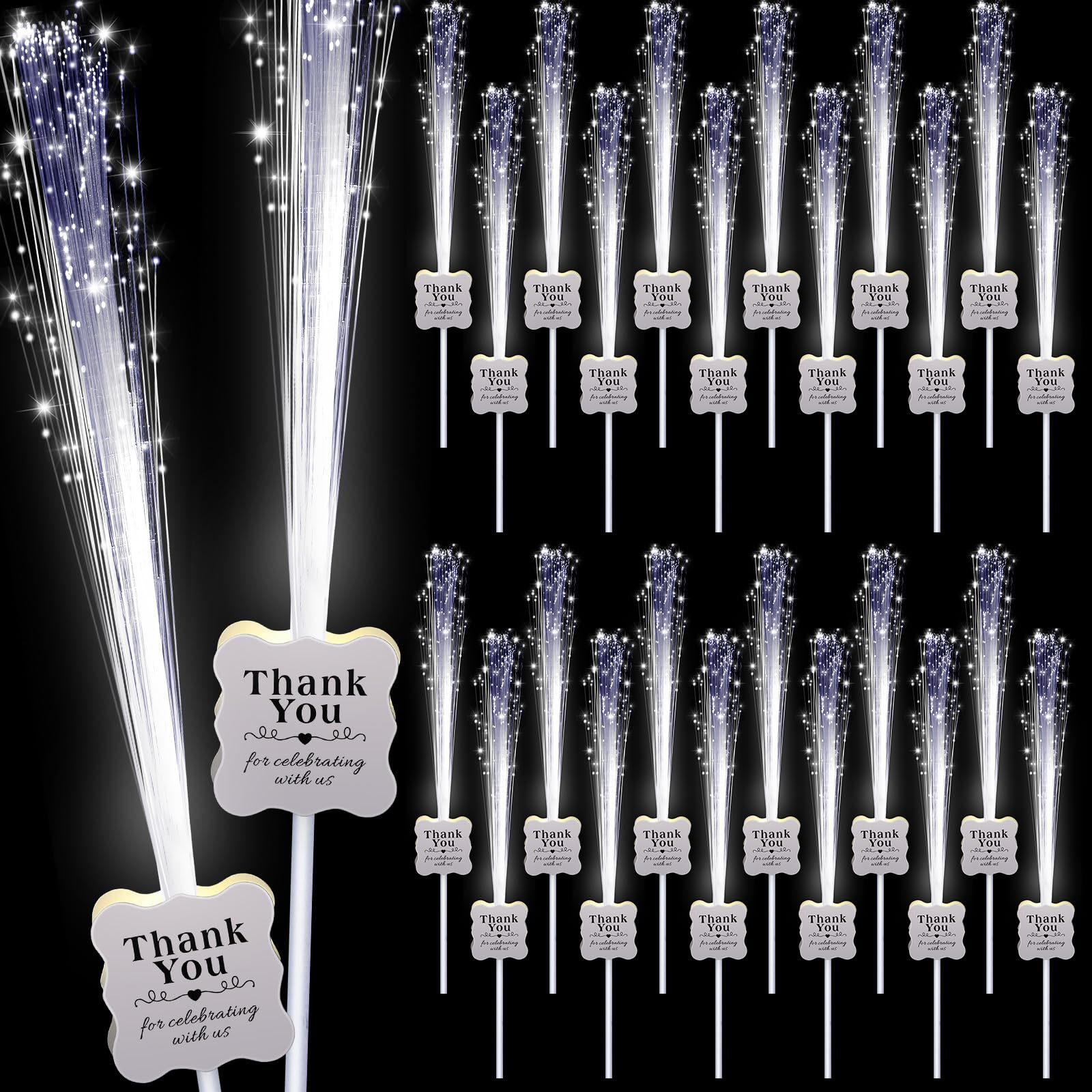 White LED Fiber Optic Glow Wands