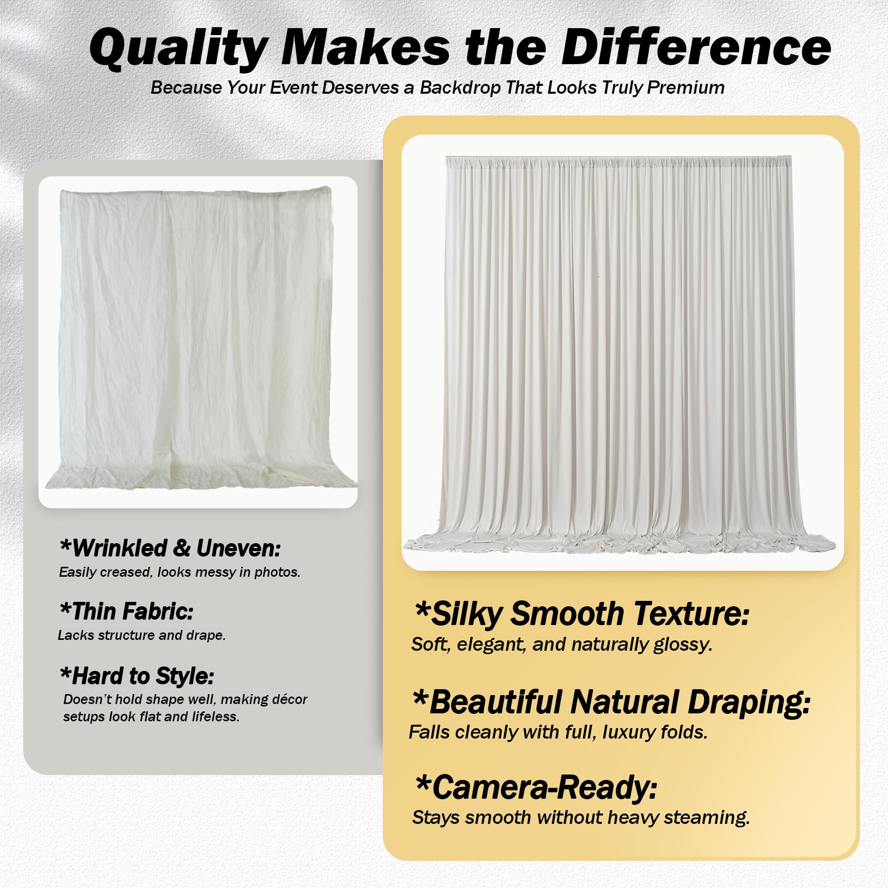 12 ft Backdrop Curtains for Weddings, Birthdays and Photos
