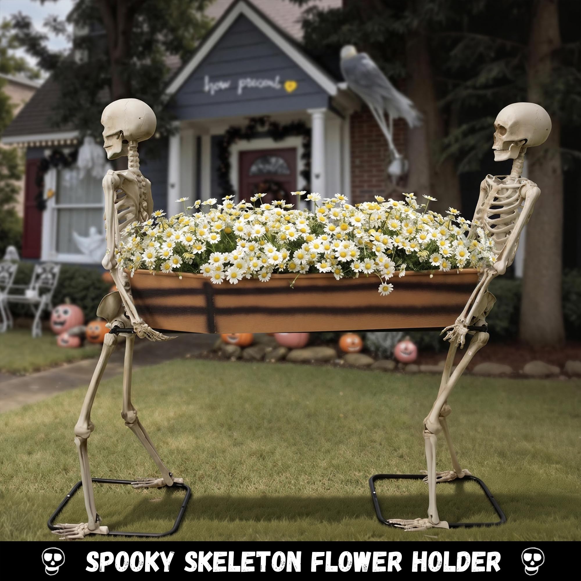 5FT Skeleton Coffin Halloween Decoration