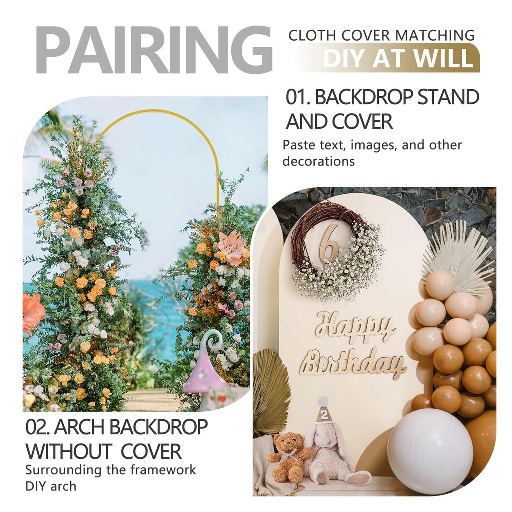 3-Piece Gold Arch Backdrop Stand Set