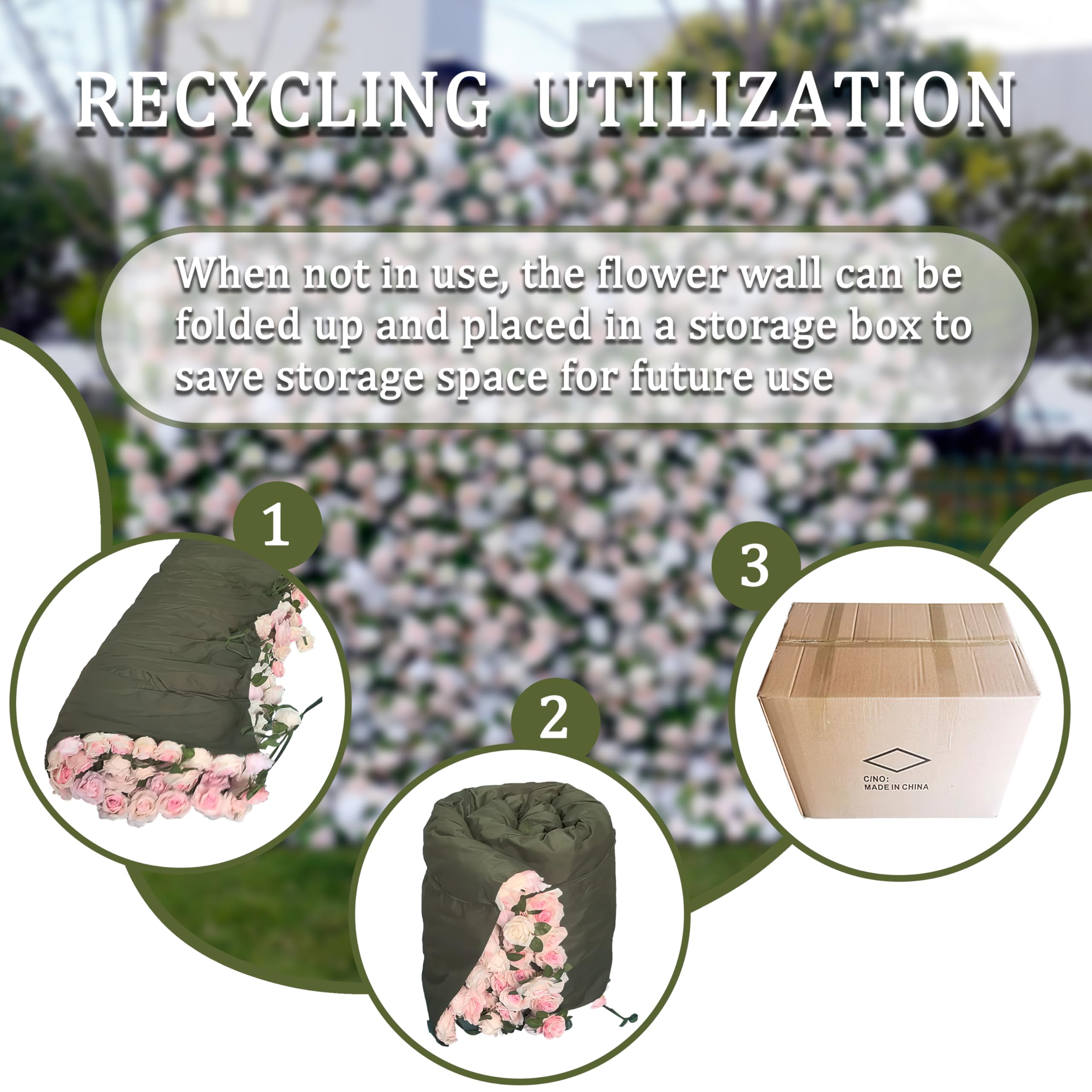 4×8FT Artificial Flower Wall Panel