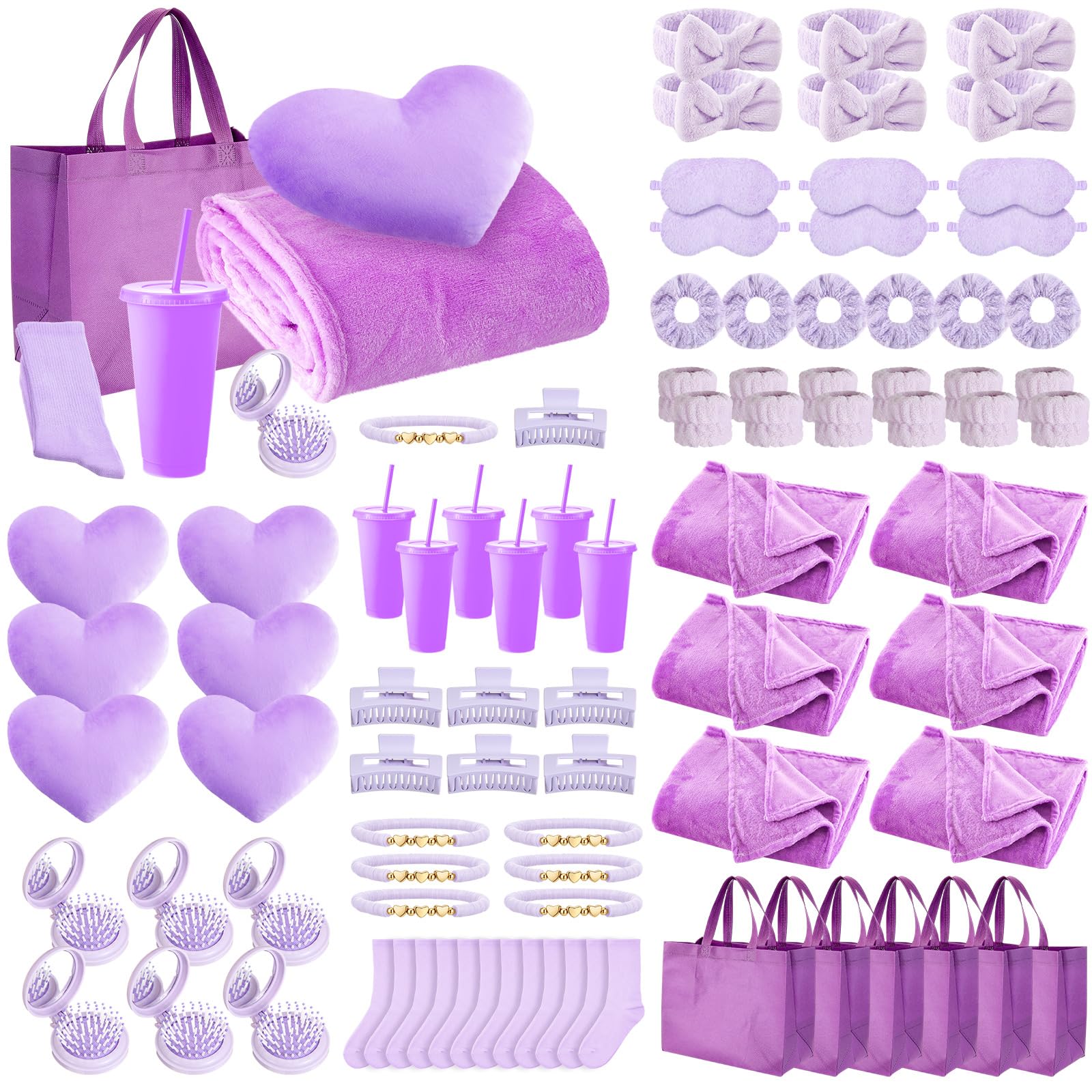 Fanfanwin 72 Pcs Sleepover Party Supplies, Spa Slumber Favor