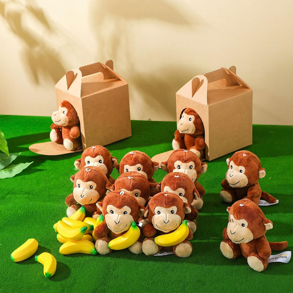 JolliLudo 48 Pcs Adopt a Monkey Plush Party Favors Curious Supplies
