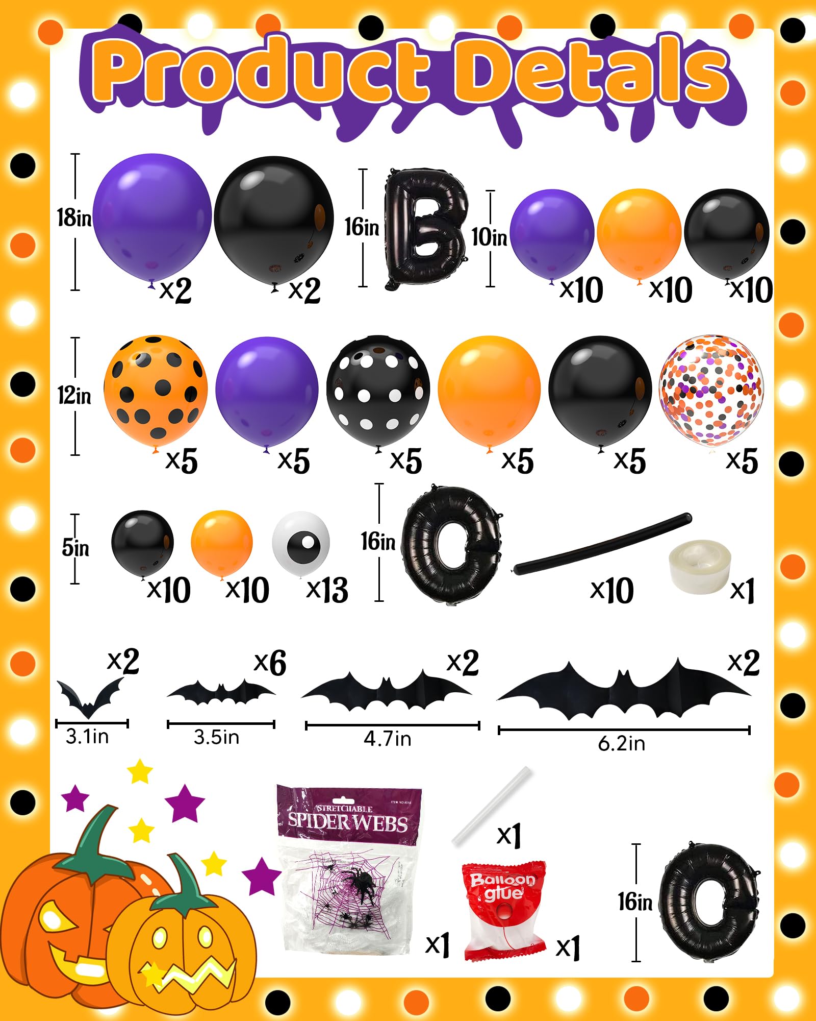 126-Piece Halloween Balloon Arch Kit